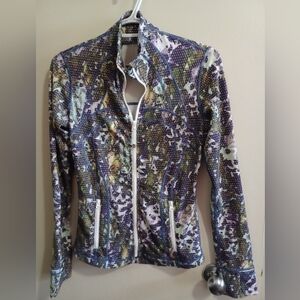 Lululemon Purple Green Floral Sport White Multi Define Full Zip Front Jacket 4